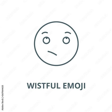 Wistful Emoji Vector Line Icon Outline Concept Linear Sign Stock