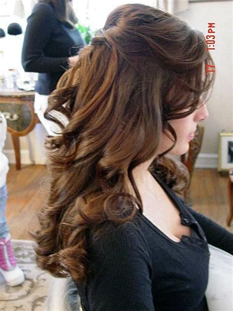 Half Up Half Down Curly Hairstyles For Medium Length Hair