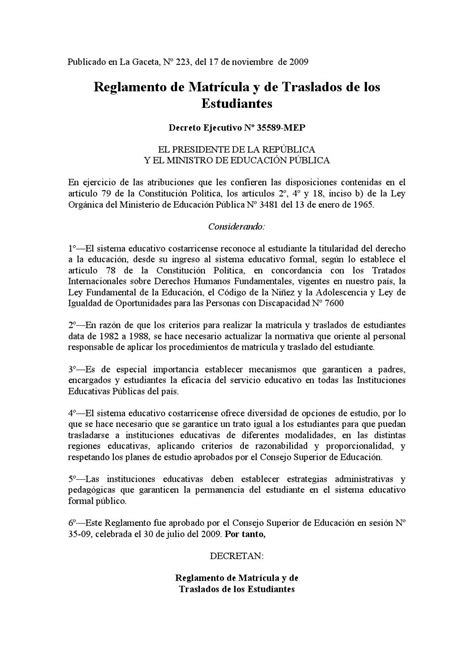 Reglamento Matricula Traslados Estudiantes By Cindea Santa Ana Issuu