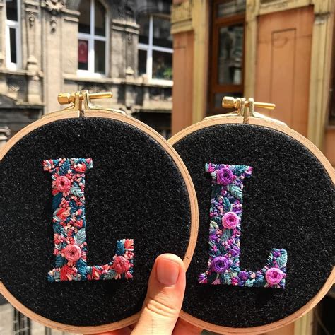 Creamente • Embroidery • On Instagram “l And L Embroidery Letters Handstitched Maker