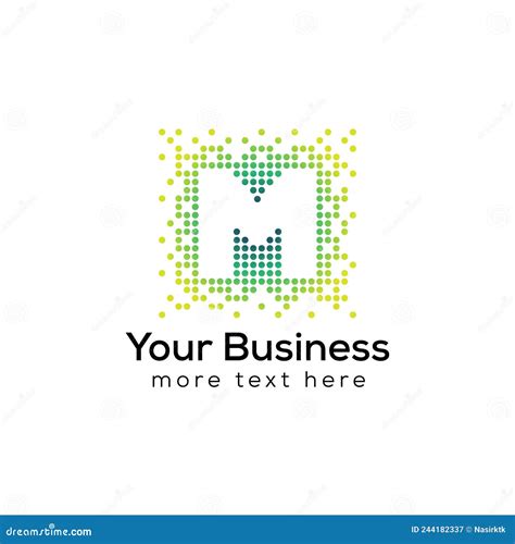Letter M Pixel Logo Design Stock Vector Illustration Of Element