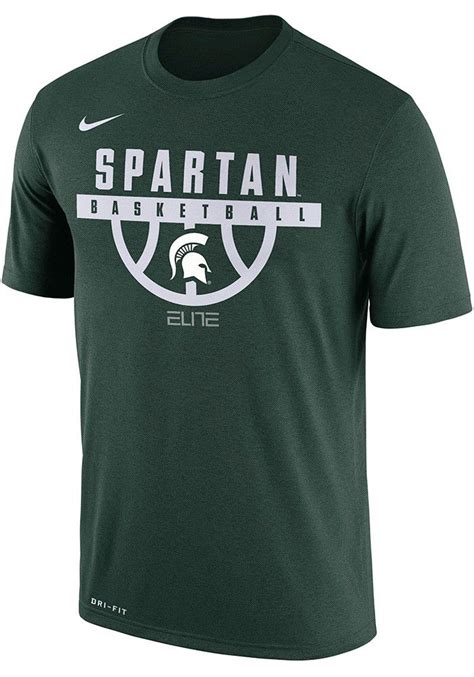 Nike Michigan State Spartans Mens Green Bball Legend Short Sleeve T