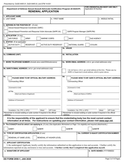 Dd Form 2950 1 Department Of Defense Sexual Assault Advocate