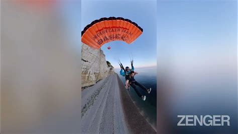 Pair Of Daredevils Jump Off A Cliff In What They Claim Is The Uks