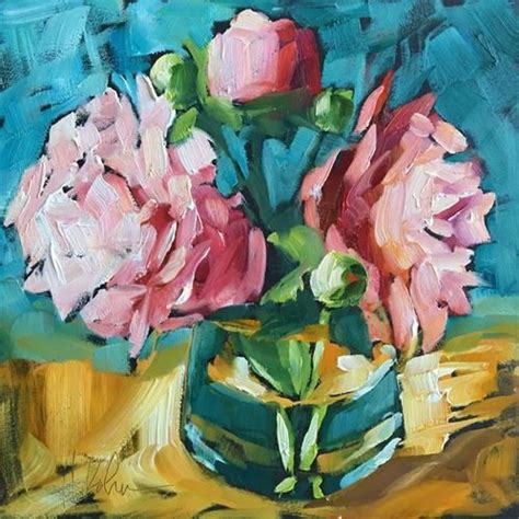 Daily Paintworks Peonies Bright Original Fine Art For Sale