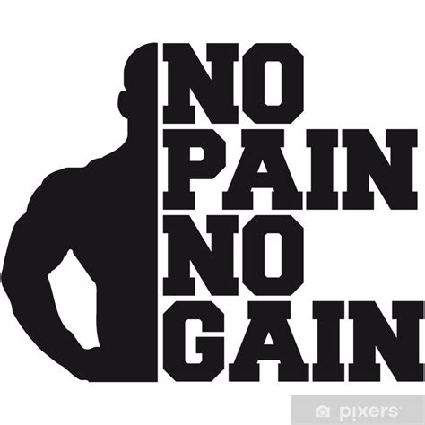 Wall Mural No Pain No Gain Bodybuilding Logo Design Pixersus