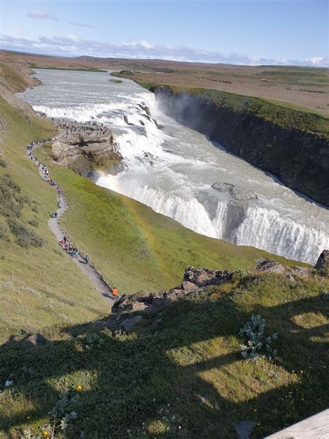 The Amazing Gullfoss Waterfall In Iceland It Is Located In The Canyon