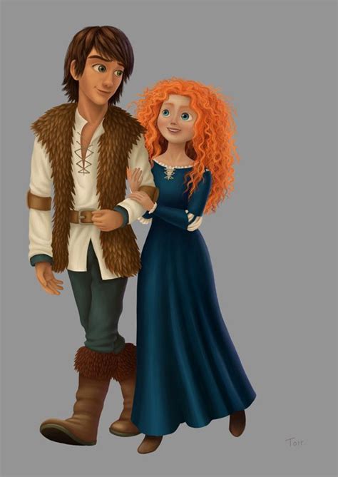 hiccup and merida by chachrist on deviantart modern disney characters merida and hiccup merida
