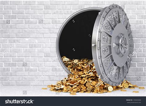Open Bank Vault Bunch Gold Coins Stock Illustration Shutterstock