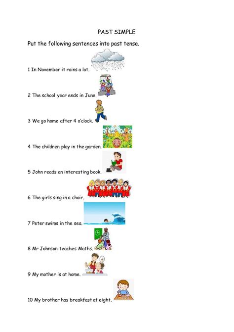 Past Tense Interactive Worksheet For Grade 2