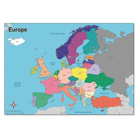 Map Of Europe Simple Topographic Map