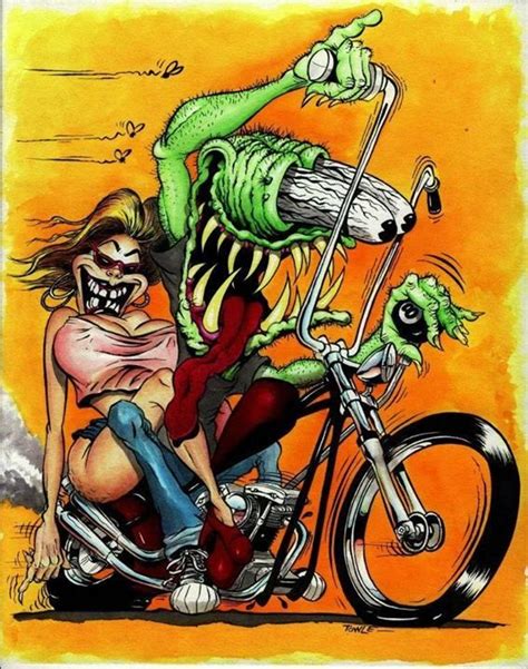 Old School Rat Fink Monster Bike Biker Art