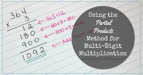 Using The Partial Products Method For Multi Digit Multiplication