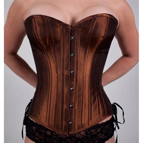 Rusty Brown Iridescent Overbust Steel Boned Corset Corsets And