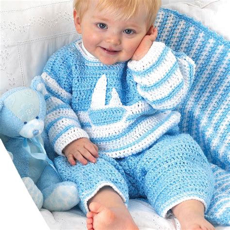 Bernat Sailor Suit Crochet Baby Clothes Baby Sweater Patterns
