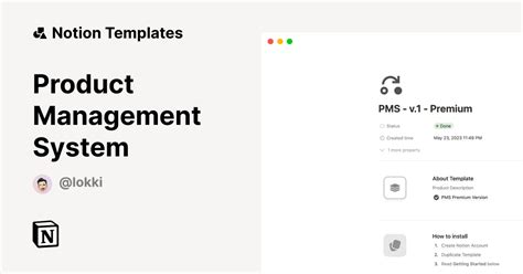 Product Management System Notion Template