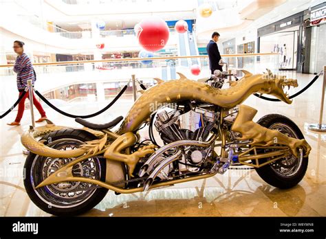 A Dragon Themed Motorcycle Customed By Orange Country Choppers Is Seen