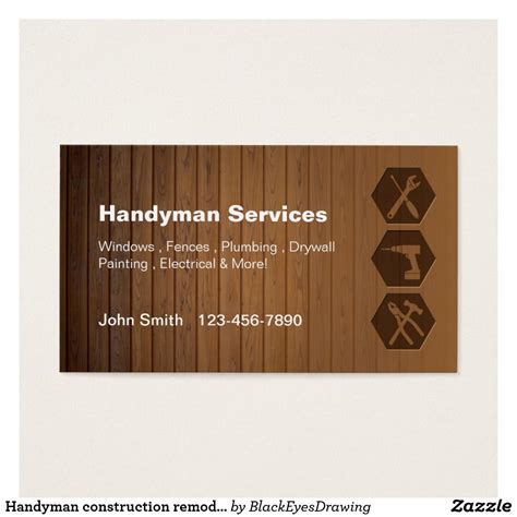 Handyman Construction Remodeling Business Cards Zazzle Remodeling