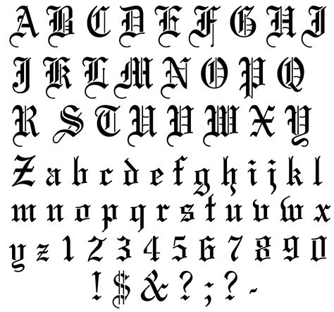 Old English Font Tattoo Fonts Alphabet Lettering Alphabet