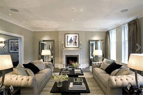Symmetrical Living Space Transitional Living Room Design London