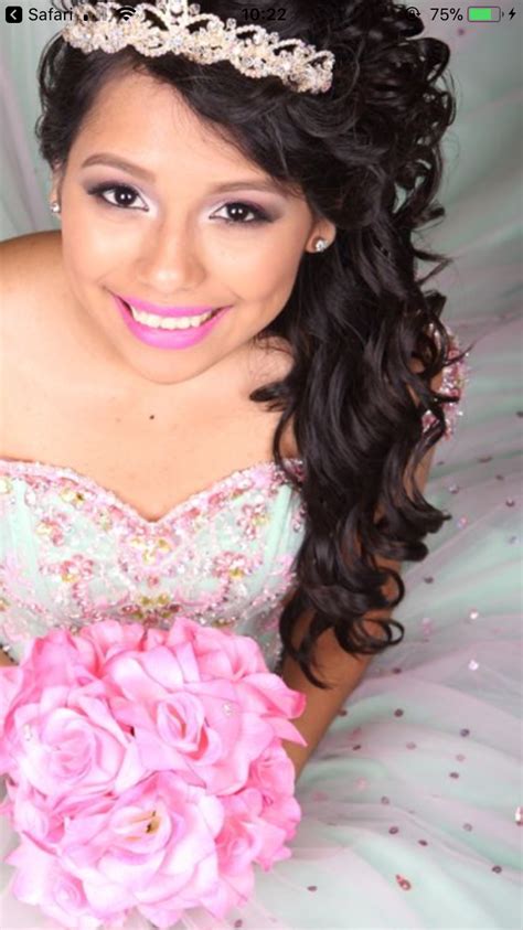 Quinceanera Hairstyles Lei Necklace Hair Makeup Make Up Crown Jewelry Fashion Moda