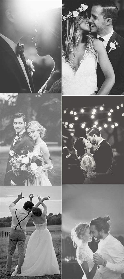 Black And White Wedding Photo Collage With The Bride And Groom Kissing