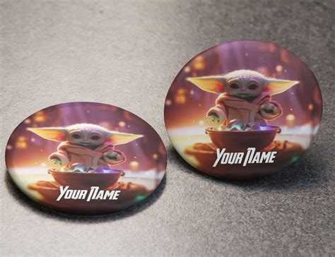 Baby Yoda Button Magnet Round 1 And 10 Pcs Etsy