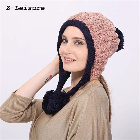 2017 New Fashion Winter Hats For Women Casual Knitted Warm Hat Female
