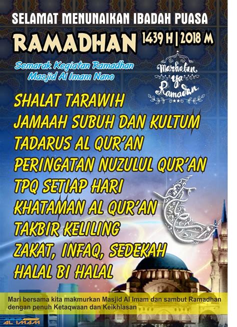 Kita tentu butuh contoh poster ramadhan untuk tahun 2019 baik untuk di cetak, di bagikan di sosmed, ataupun untuk iklan. POSTER KEGIATAN RAMADHAN CDR