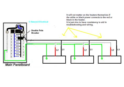 im wiring multiple  baseboard heaters  parallel
