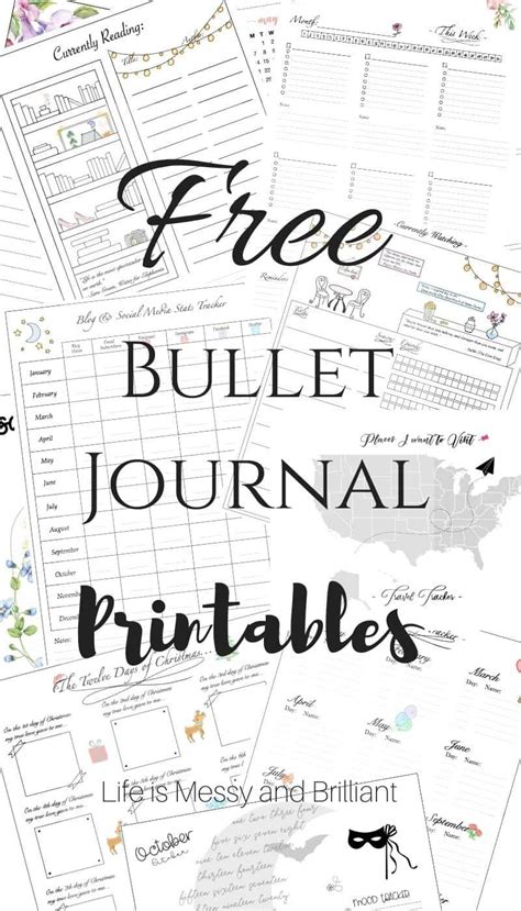 Free Bullet Journal Printables Bullet Journal Layout Templates