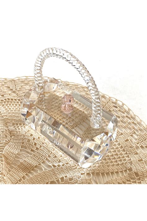 Simon Designs Clear Crystal Handbag Purse Paperweight Nib Modaville