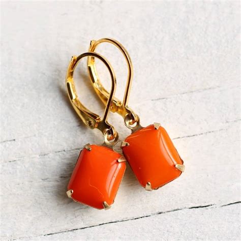 Neon Orange Earrings By Silk Purse Sows Ear