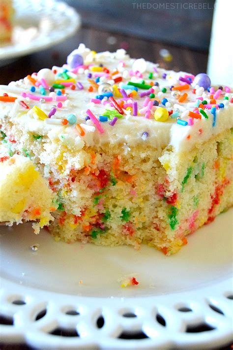 Easy Homemade Funfetti Cake From Scratch The Domestic Rebel