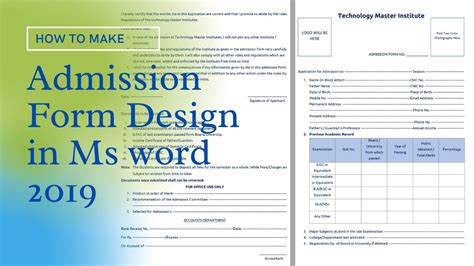 How To Make Admission Form In Microsoft Word 2019 Admission Form In