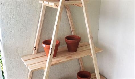 Cuts for tiny ladder plant stand. DIY Ladder Plant Stand | HowToSpecialist - How to Build ...