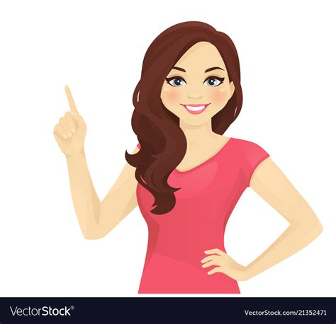 Woman Pointing Up Royalty Free Vector Image Vectorstock