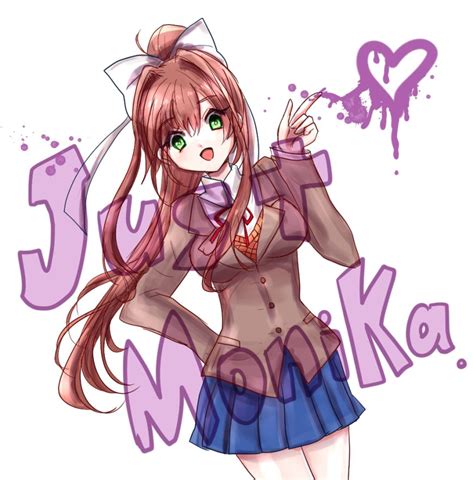 Just Monika 💚 By ちぇ丸 On Pixiv Ddlc Doki Doki Literature Club