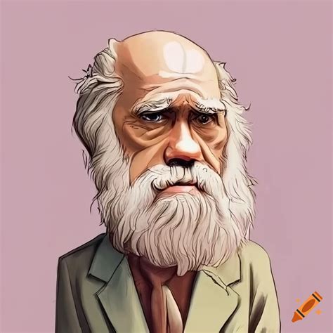Simple Cartoon Drawing Of Charles Darwin