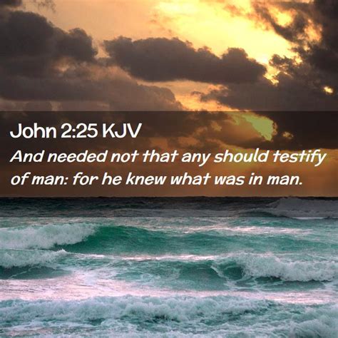 John 225 Kjv And Needed Not That Any Should Testify Of Man