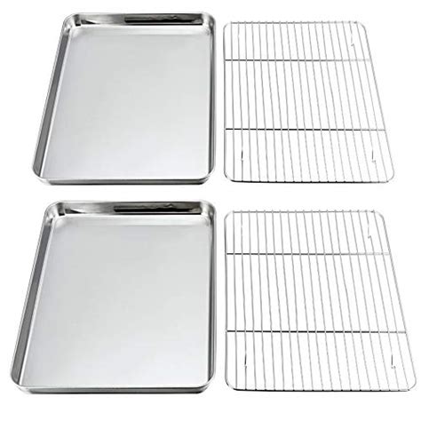 P P CHEF Baking Sheets And Racks Set 2 Sheet 2 Rack Stainless