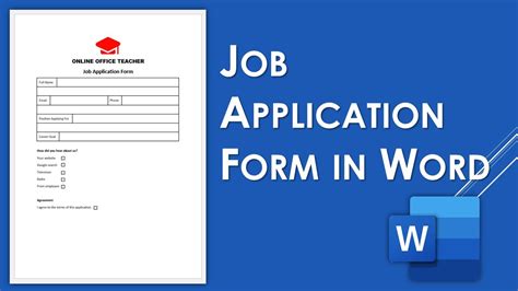 How To Create A Simple Job Application Form In Word Youtube