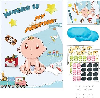 Amazon Pin The Pacifier On The Baby Game Baby Shower Games For Boy