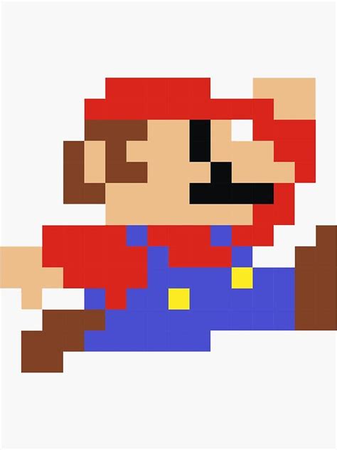 8 Bit Mario Nintendo Jumping Sticker By Astropop Redbubble Pixel