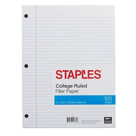 Shop Staples For Staples® College Ruled Filler Paper 8 X 10 12 120