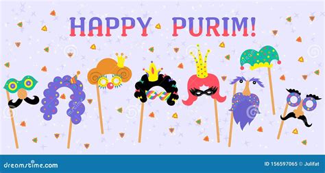 Purim Banner Template Design Jewish Holiday Vector Illustration Card