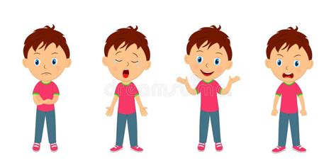Boy Expresses Emotions Stock Vector Illustration Of Stop 202661472