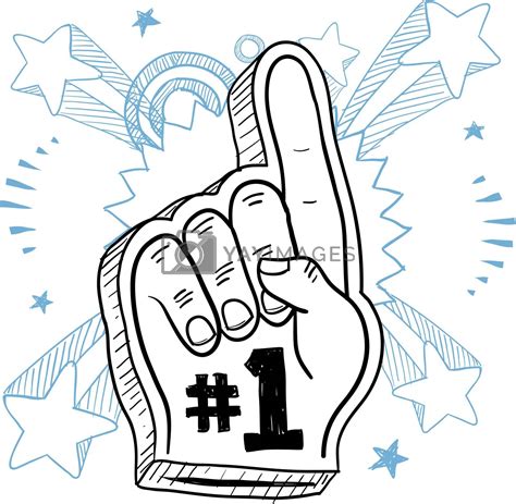 Foam Finger Vector Sketch By Lhfgraphics Vectors And Illustrations With
