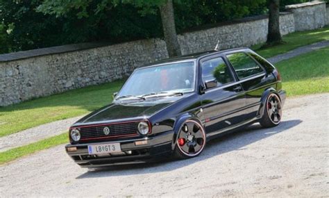 Black Vw Golf Mk2 On Black Audi Wheels Vw Golf Tuning