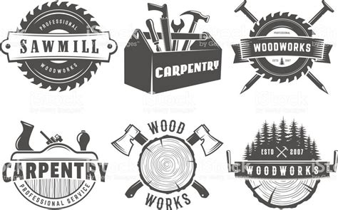 Woodwork Logos Vector Badges For Carpentry Sawmill Lumberjack